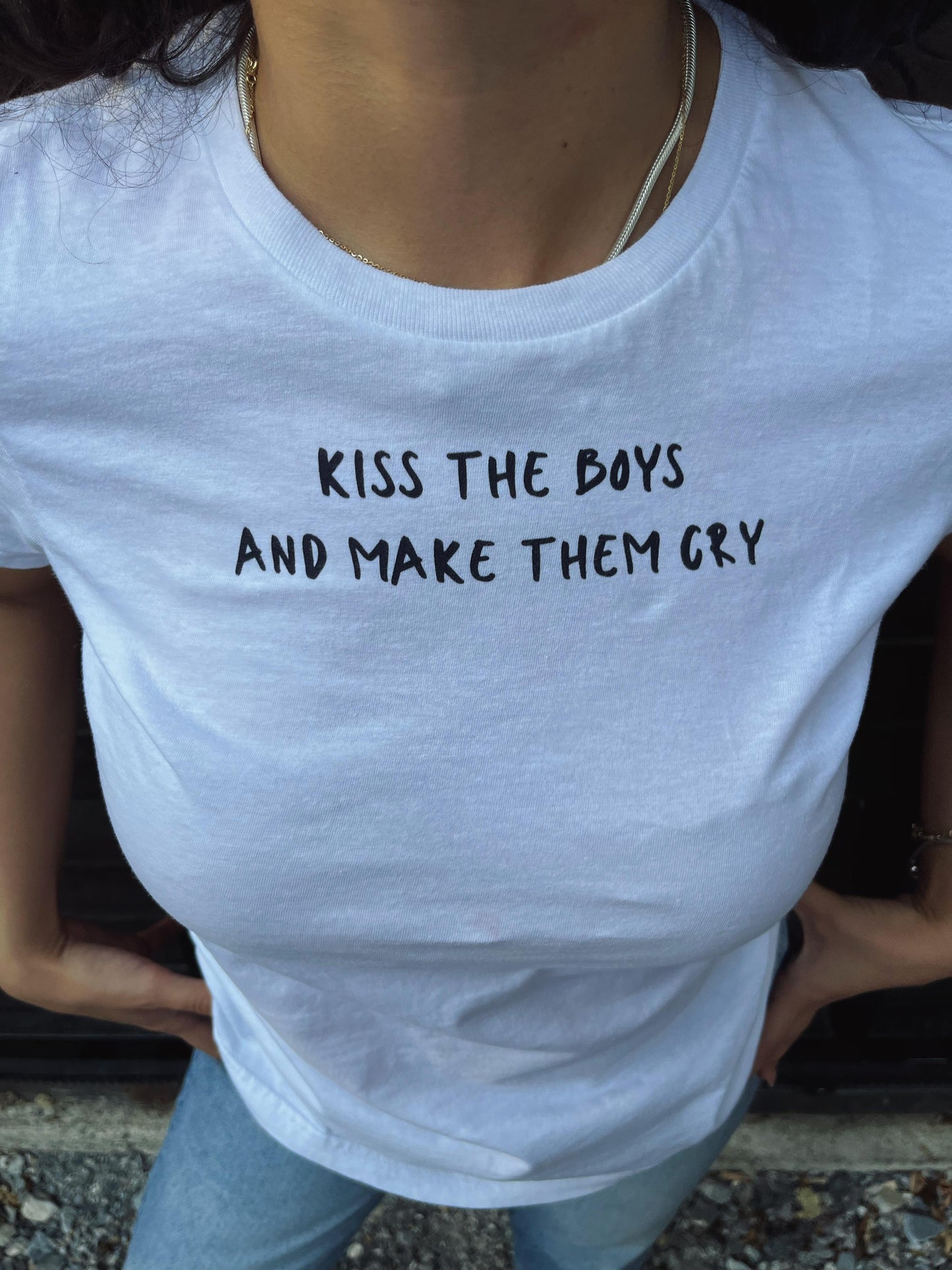 Kiss The Boys And Make Them Cry Women's Softstyle Baby T Shirt