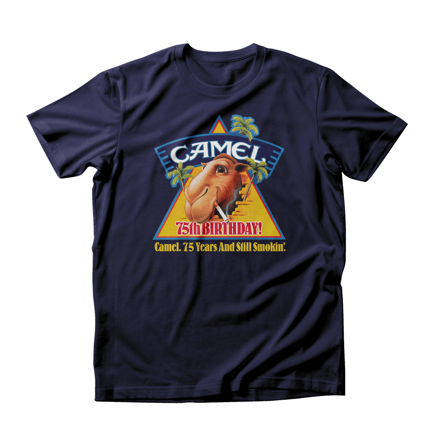 Camiseta promocional del 75.º cumpleaños de Joe Camel Cigarrillos de 1988