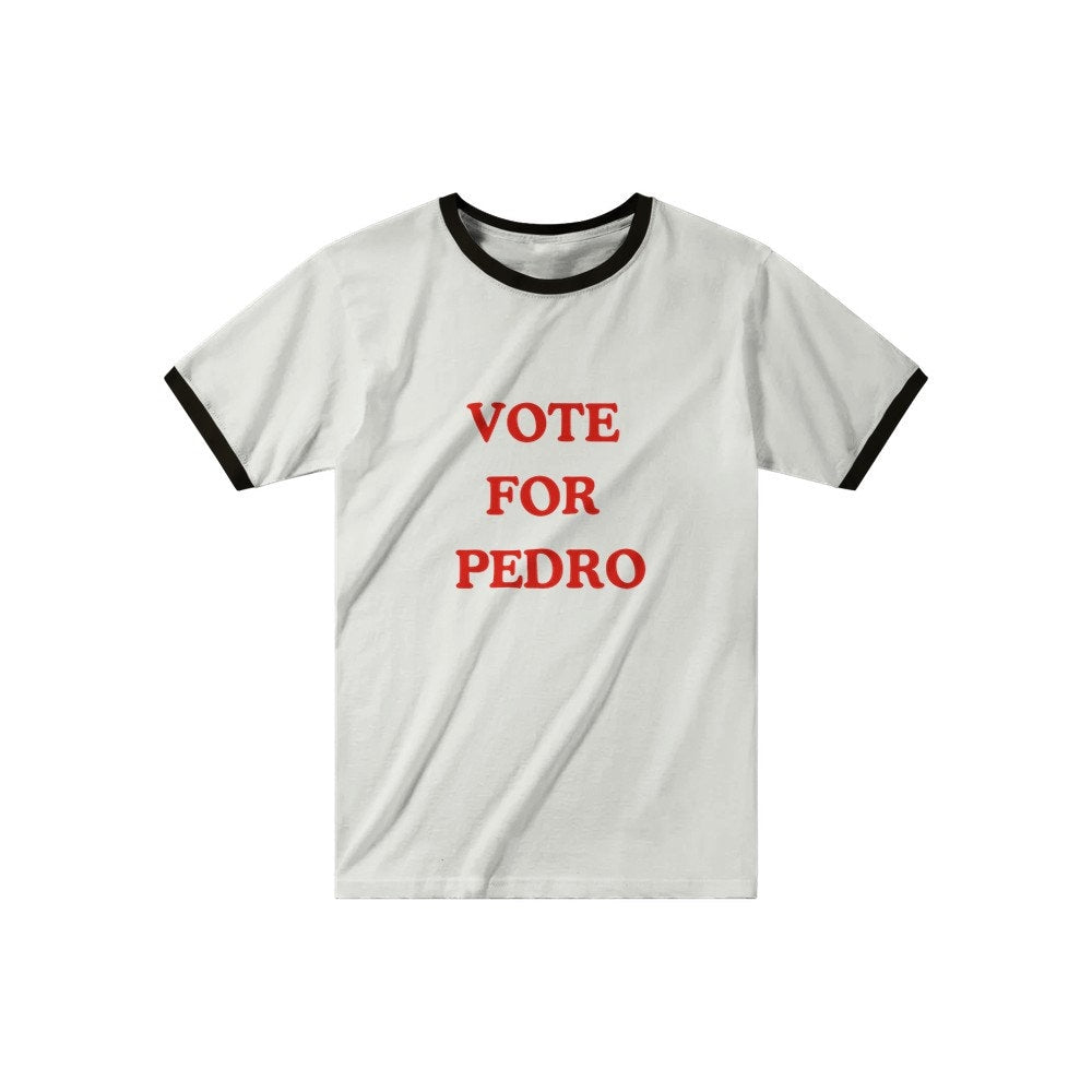 Camiseta ringer "Vote por Pedro" de Napoleón Dinamita