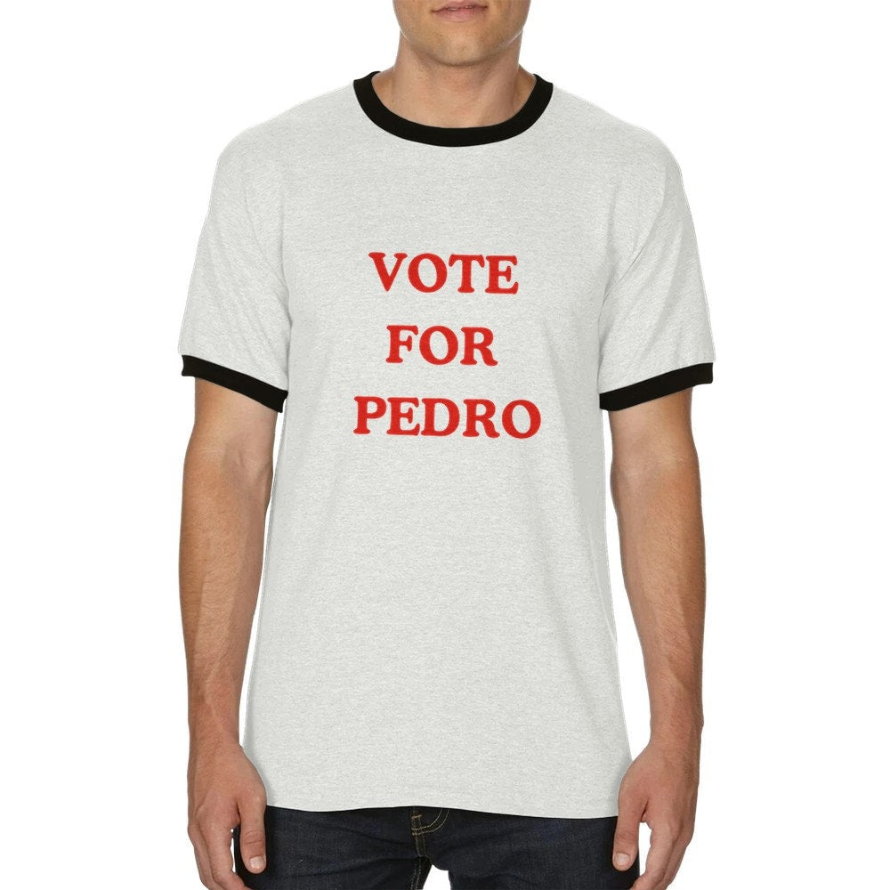 Camiseta ringer "Vote por Pedro" de Napoleón Dinamita