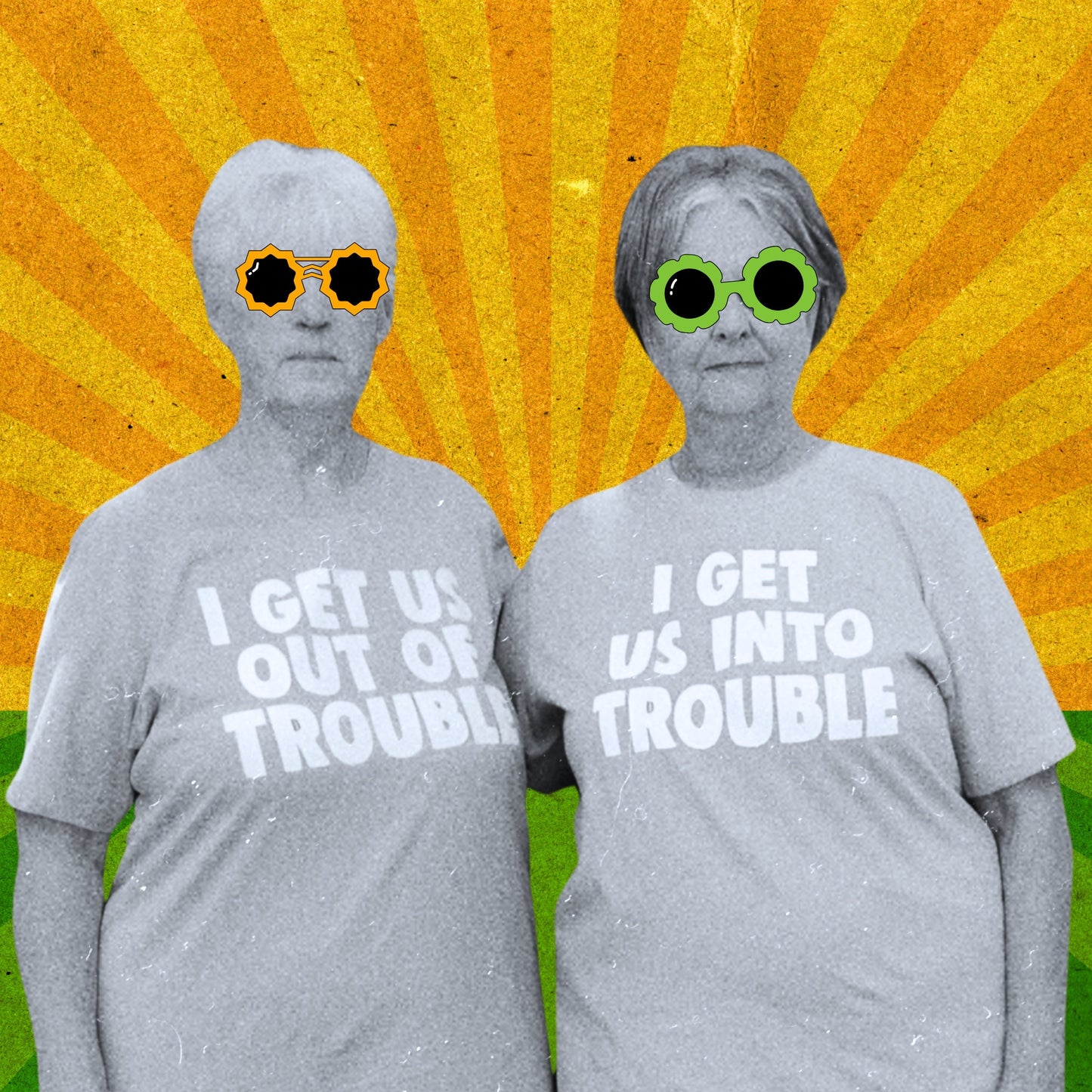 I Get Us Into/Out of Trouble, Bestfriend Couple Matching Shirt, Sister Matching Tee, Funny Gift For Wife, Trouble Matchings T-shirt, Bff Tee