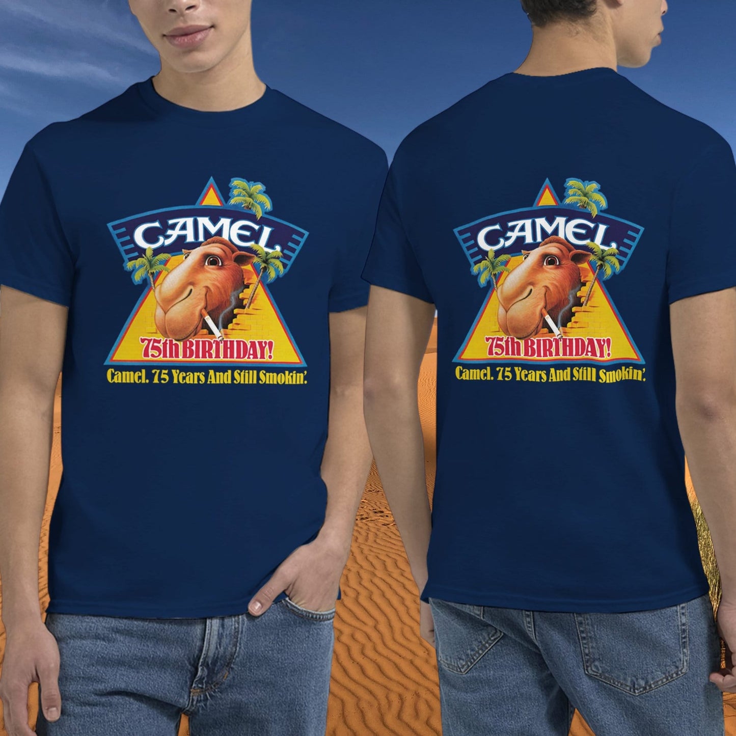 Camiseta promocional del 75.º cumpleaños de Joe Camel Cigarrillos de 1988