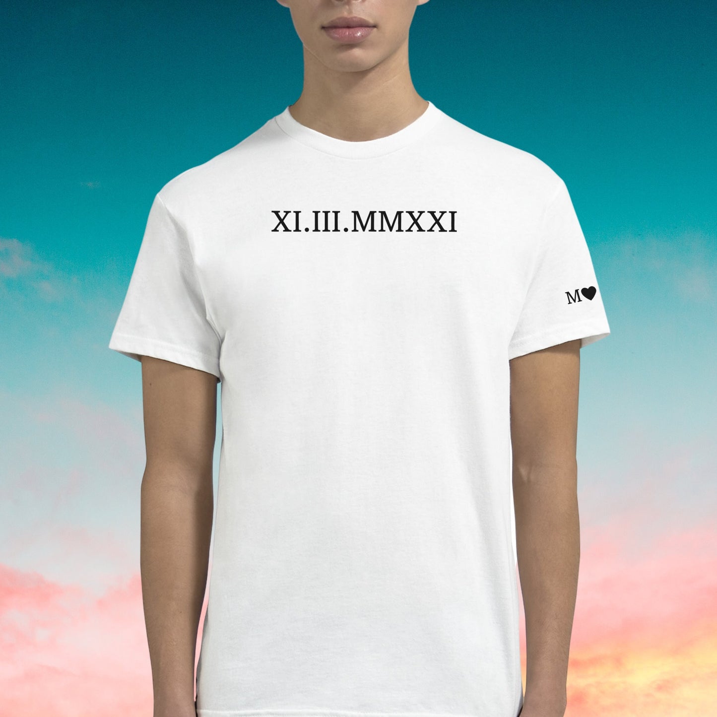 Custom Roman Numeral Matching Shirt, Personalized Couple Anniversary Date Outfits, Personalised Initial Name Tee, Wife Husband Birthday Gift