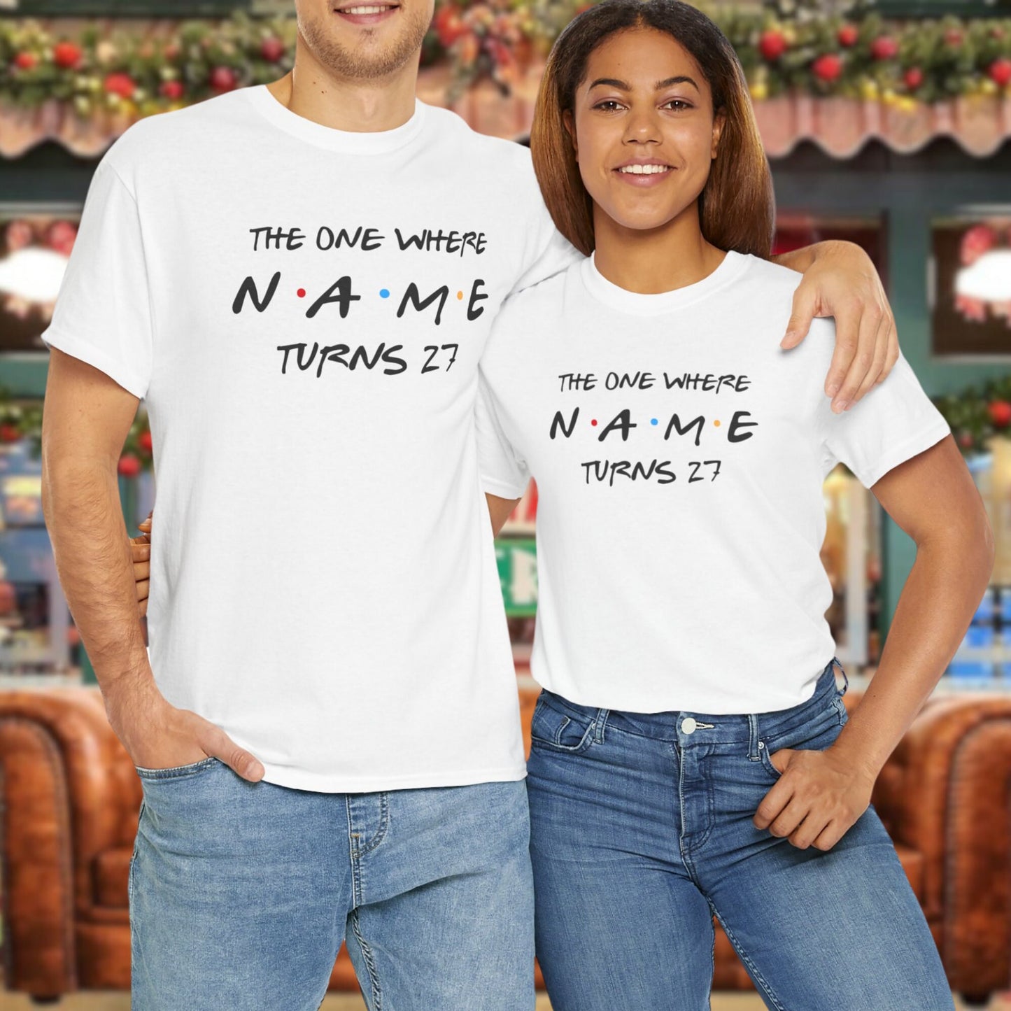 Custom Friends Birthday T shirt, Personalised The One Where Name turns any Age, Custom Birthday Gift, Unique Birthday Party Group Outfits
