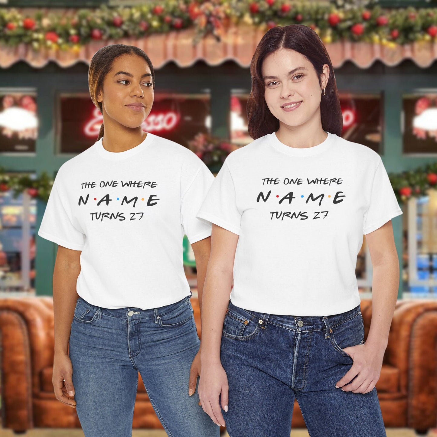 Custom Friends Birthday T shirt, Personalised The One Where Name turns any Age, Custom Birthday Gift, Unique Birthday Party Group Outfits
