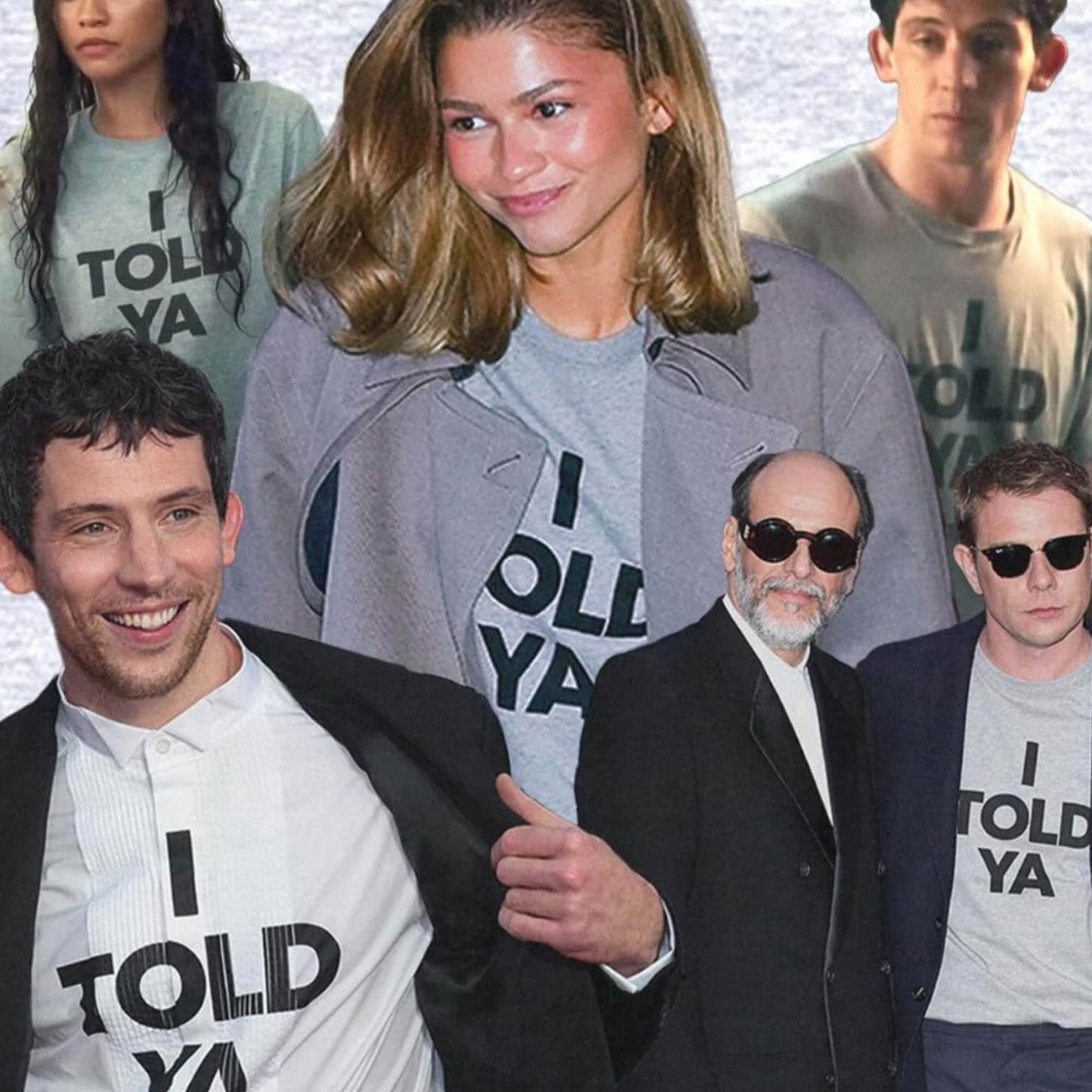 Zen-daya's already iconic "I TOLD YA" T-shirt from the movie Challengers!