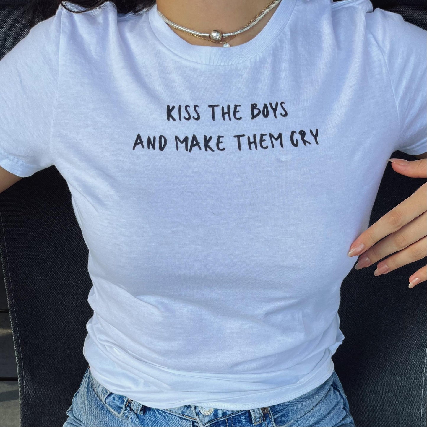 Kiss The Boys And Make Them Cry Women's Softstyle Baby T Shirt