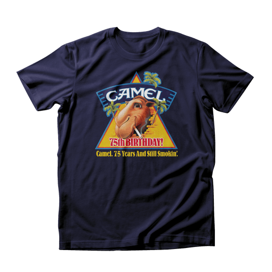 Camiseta promocional del 75.º cumpleaños de Joe Camel Cigarrillos de 1988