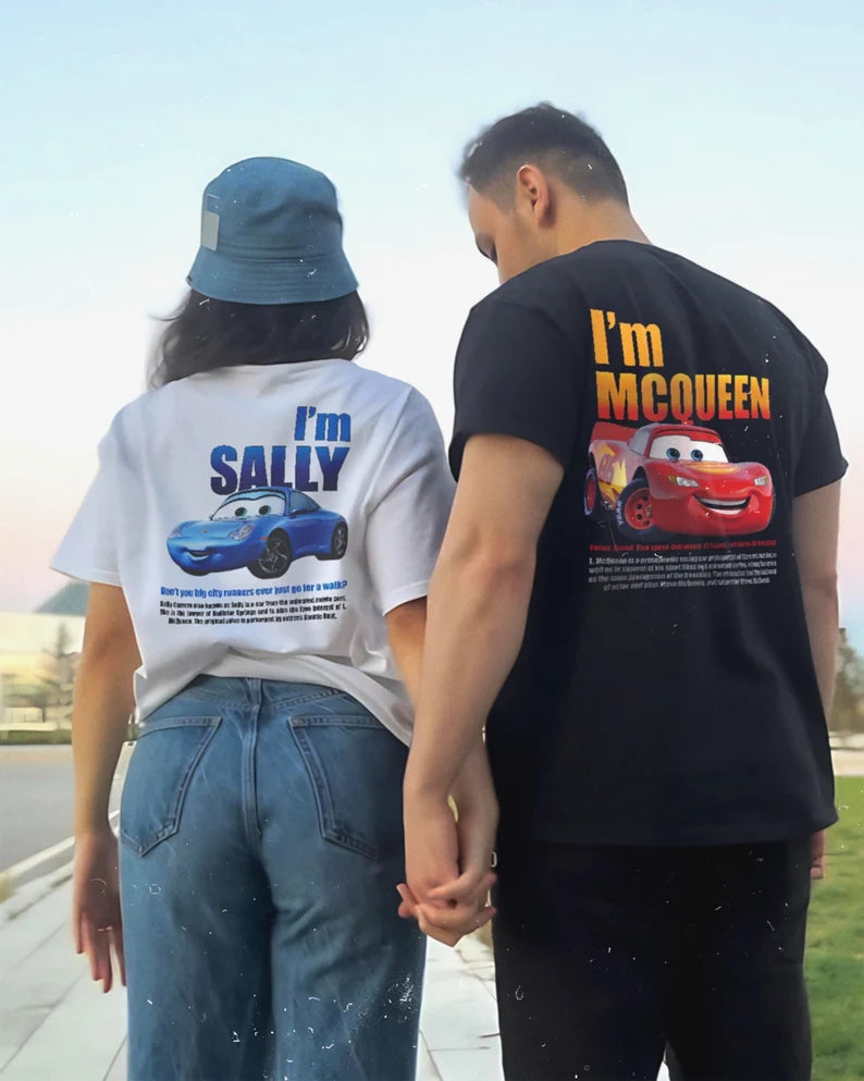 Cars Couple T-shirts: L. McQueen and Sally Matching Shirts for Fans