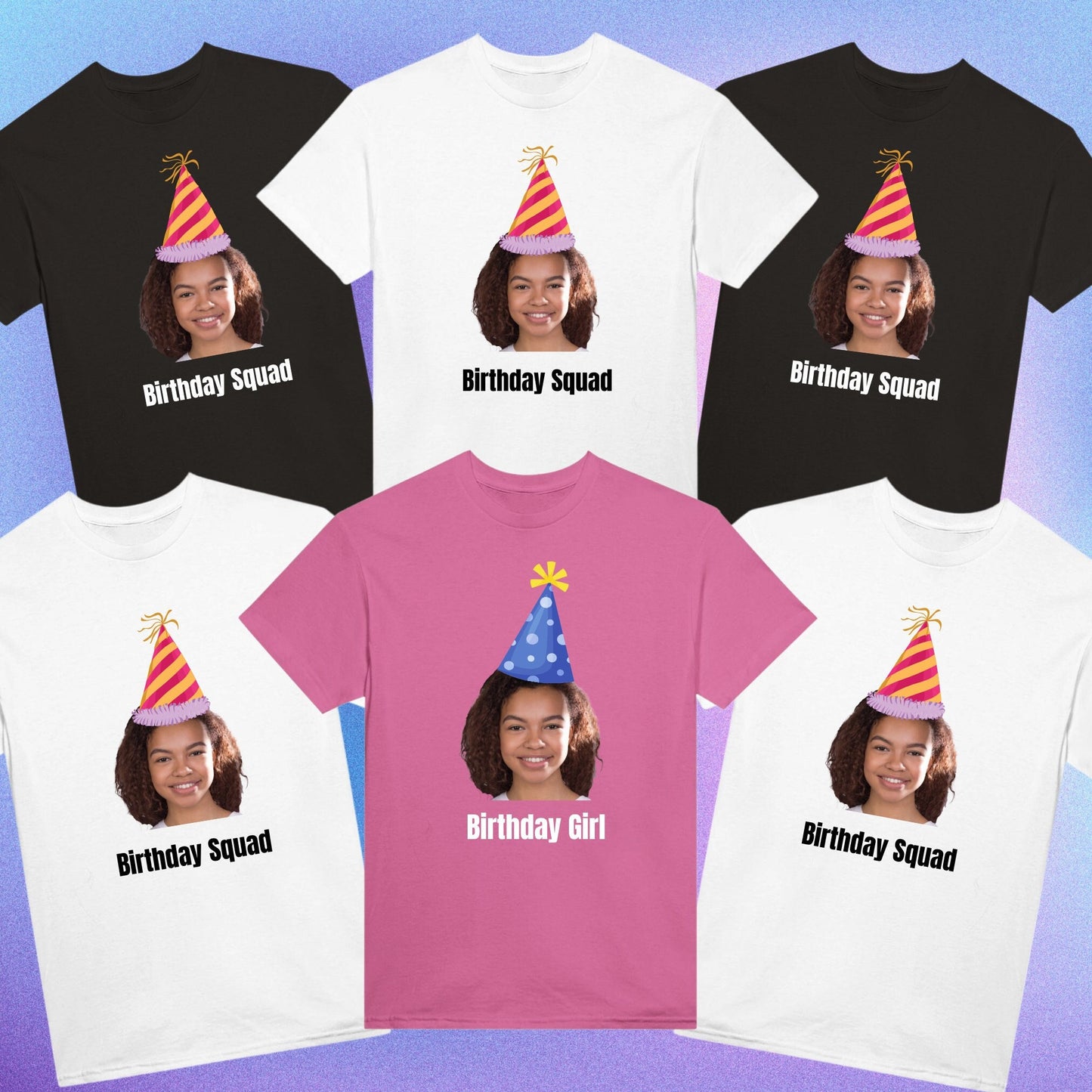 Custom Face Birthday Party T-shirt - Personalized Photo Tee