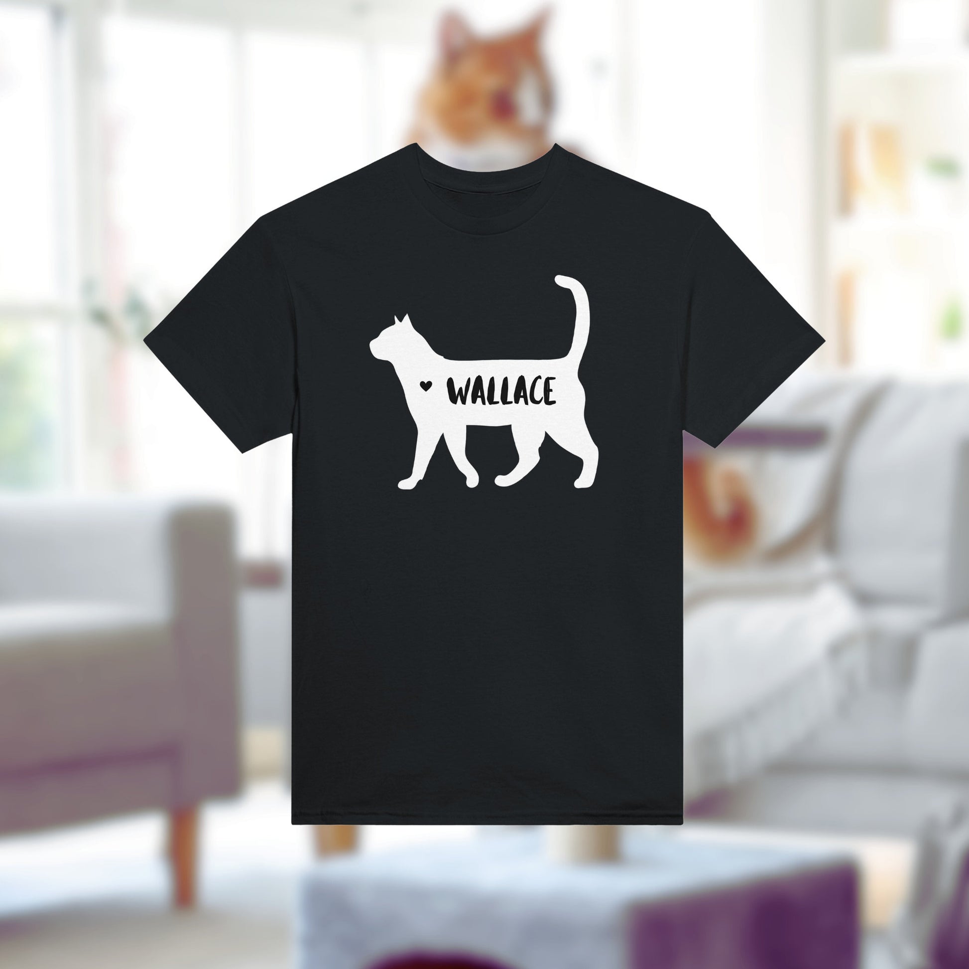 Personalized Cat Silhouette T-Shirt - Customize with Your Cat's Name! , Cat Silhouette, Cat Obsessed, Crazy Cat Lady
