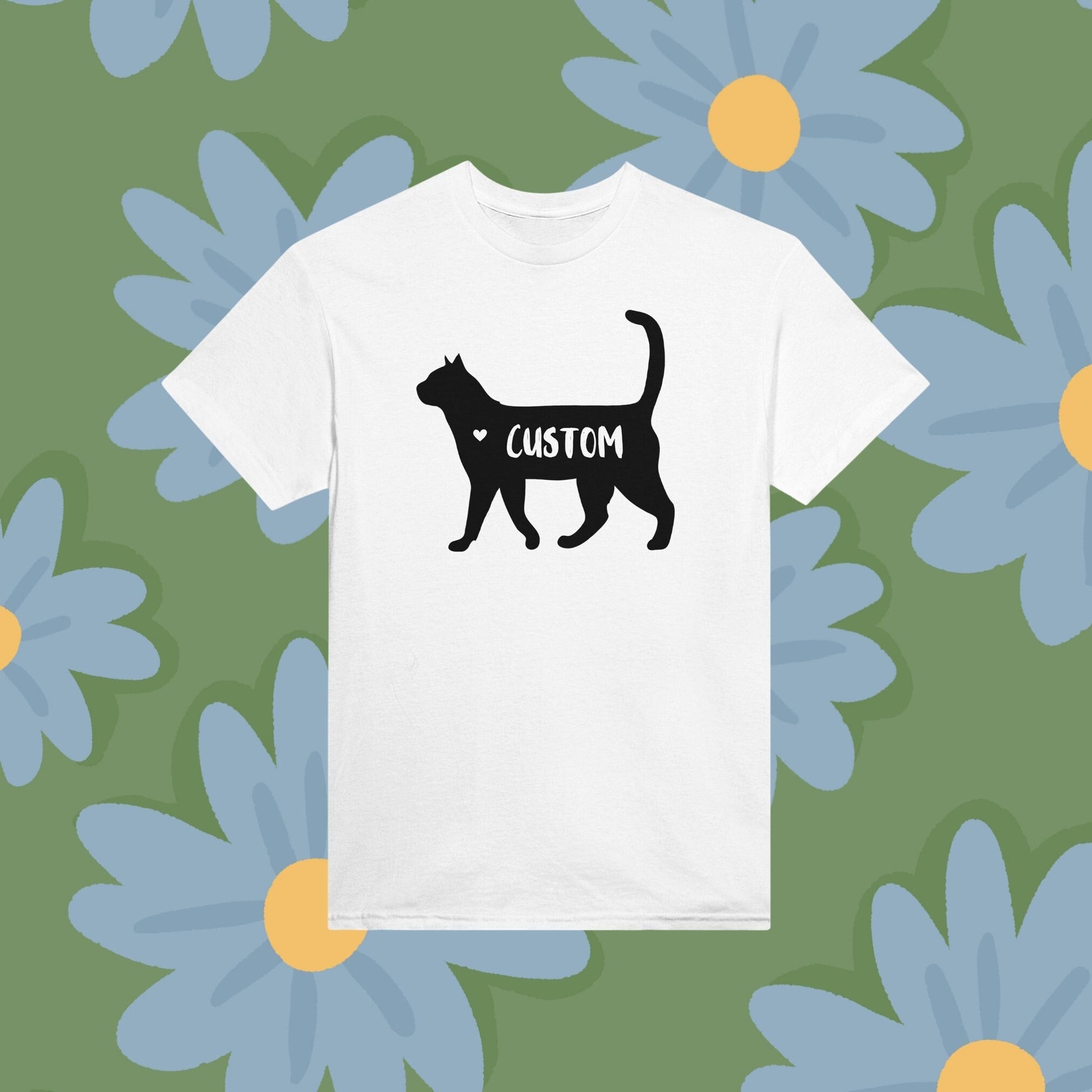 Personalized Cat Silhouette T-Shirt - Customize with Your Cat&#39;s Name! , Cat Silhouette, Cat Obsessed, Crazy Cat Lady