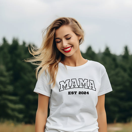 Custom Mama Est 2024  T-Shirt - Perfect Mom Gift
