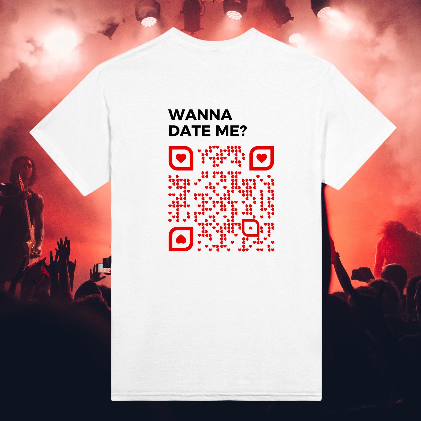 Personalized Custom Text QR Code T-Shirt, Wanna Date Me QR Code Tee, Custom Business QR Shirts, Funny Gift for Singles, Wanna Marry Me Tee