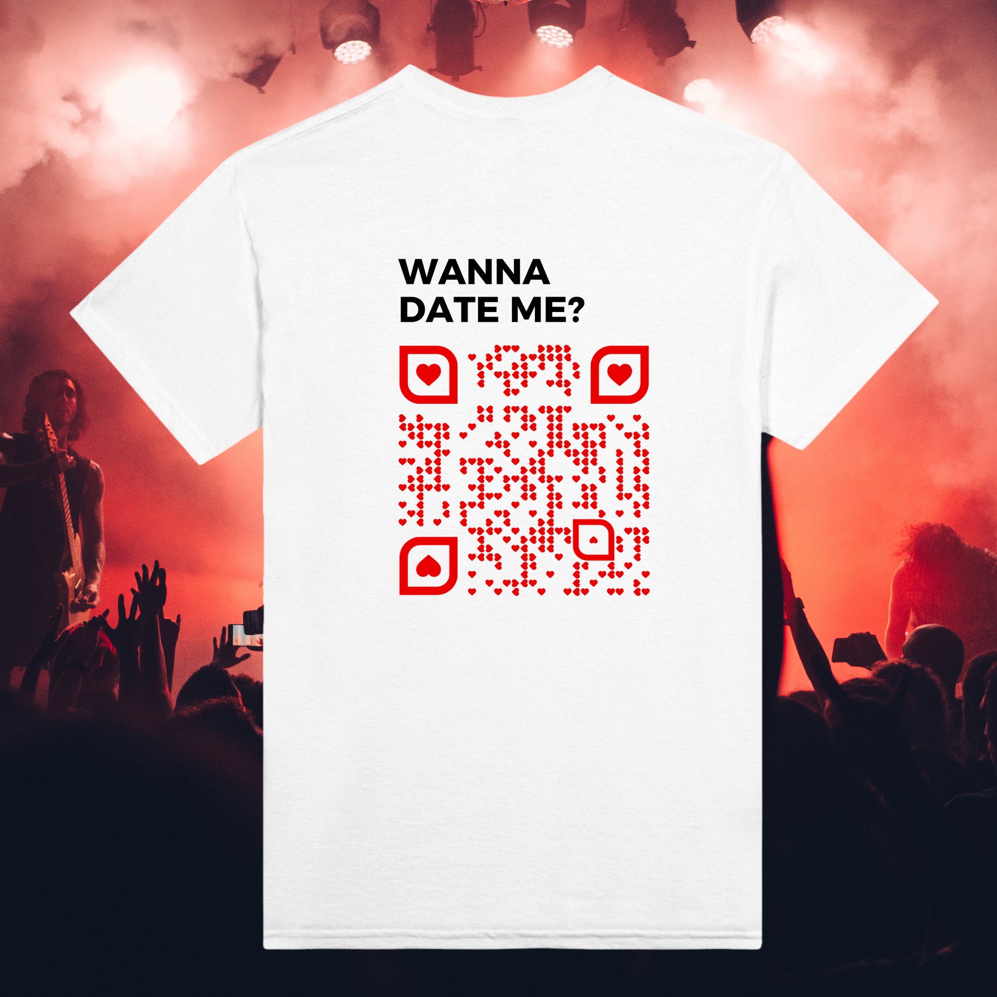 Personalized Custom Text QR Code T-Shirt, Wanna Date Me QR Code Tee, Custom Business QR Shirts, Funny Gift for Singles, Wanna Marry Me Tee