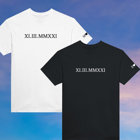 Custom Roman Numeral Matching Shirt - Personalized Couple Outfits