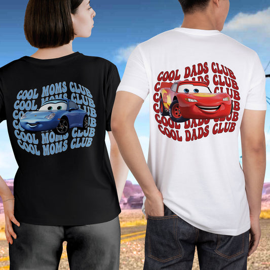 Camisa a juego de Cars - Camiseta de pareja de mamás de McQueen y Sally Dads | Diseño de Kachow L. Mcqueen para fanáticos 