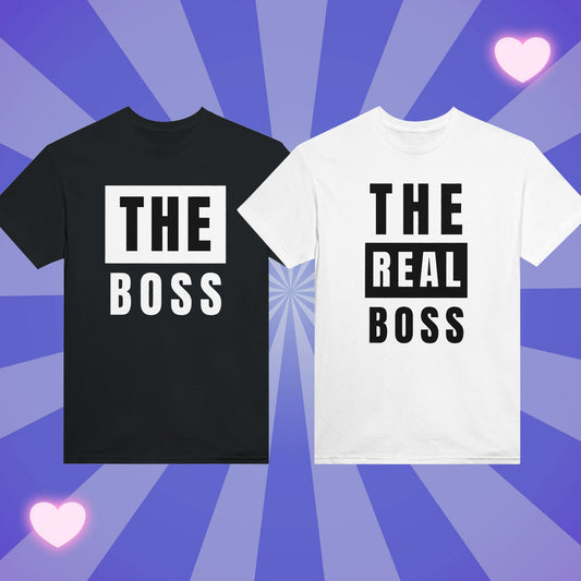 The Boss - Real Boss Custom Birthday Gifts for Couple, Unique Shirt for Couples, Personalized Birthday Gift, Gift for Wifey Husband BF GF