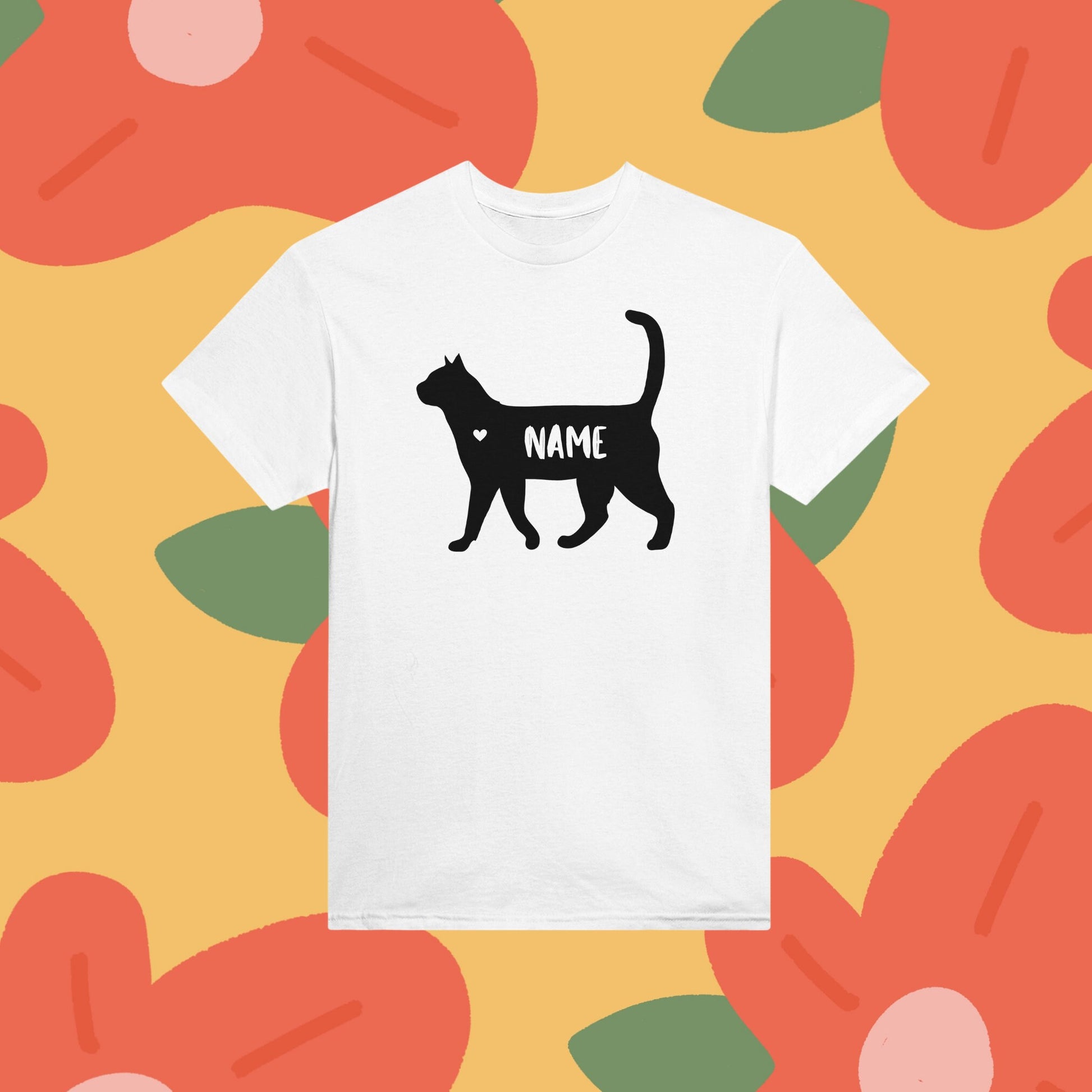 Personalized Cat Silhouette T-Shirt - Customize with Your Cat's Name! , Cat Silhouette, Cat Obsessed, Crazy Cat Lady