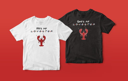 He&#39;s My Lobster, She&#39;s My Lobster Couple Shirt, Wife and Husband Shirt Set, Honeymoon Gift,Wedding Gift, Valentine&#39;s Shirts, Anniversary Tee