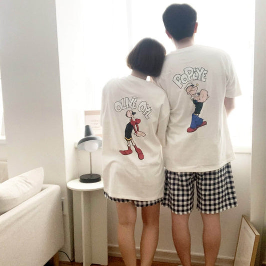 Polivepoyleyes Sailor Cartoon Couple Shirt, Cult Vintage Movie Music Matching T-Shirt, Gift for Boyfriend, Clothesing Cute Matching Outfit