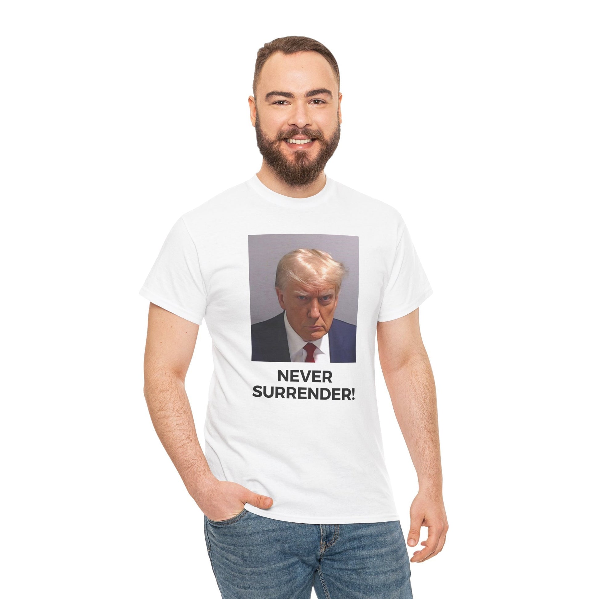 Trump Never Surrender Shirt, DONALD TRUMP Mugshot T shirt | Save America 2024, I'll Be Back Shirt