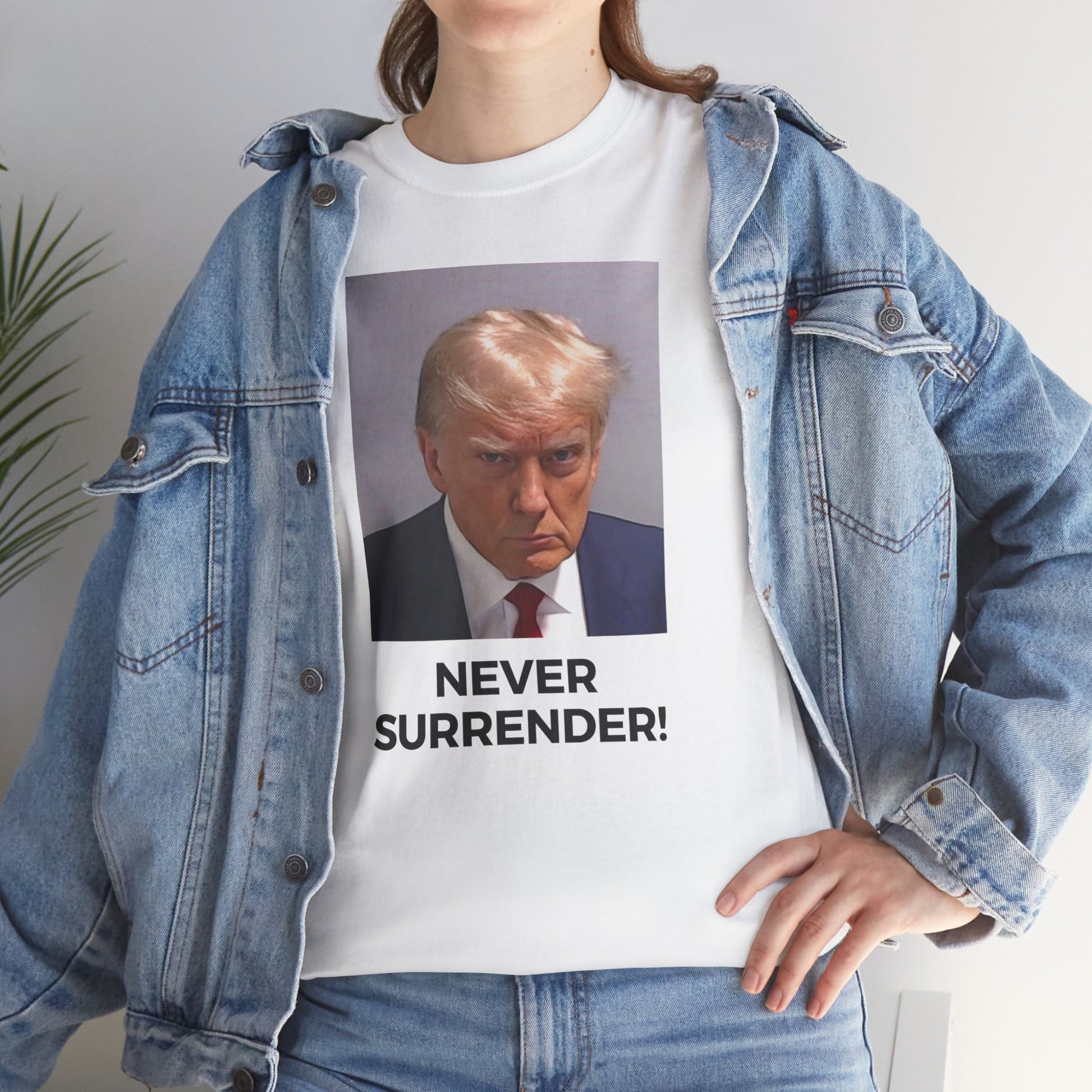 Trump Never Surrender Shirt, DONALD TRUMP Mugshot T shirt | Save America 2024, I'll Be Back Shirt